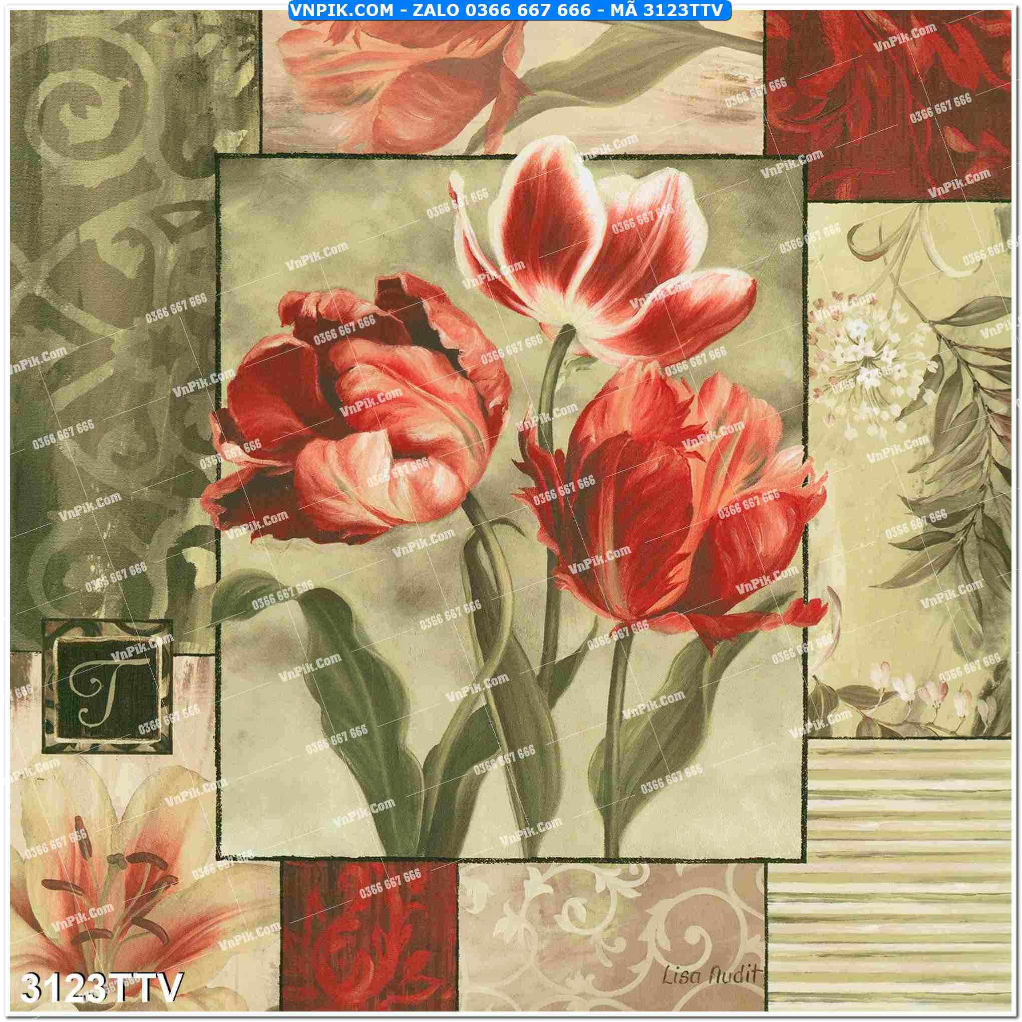 Tranh sơn dầu tĩnh vật hoa quả mã file 3123TTV