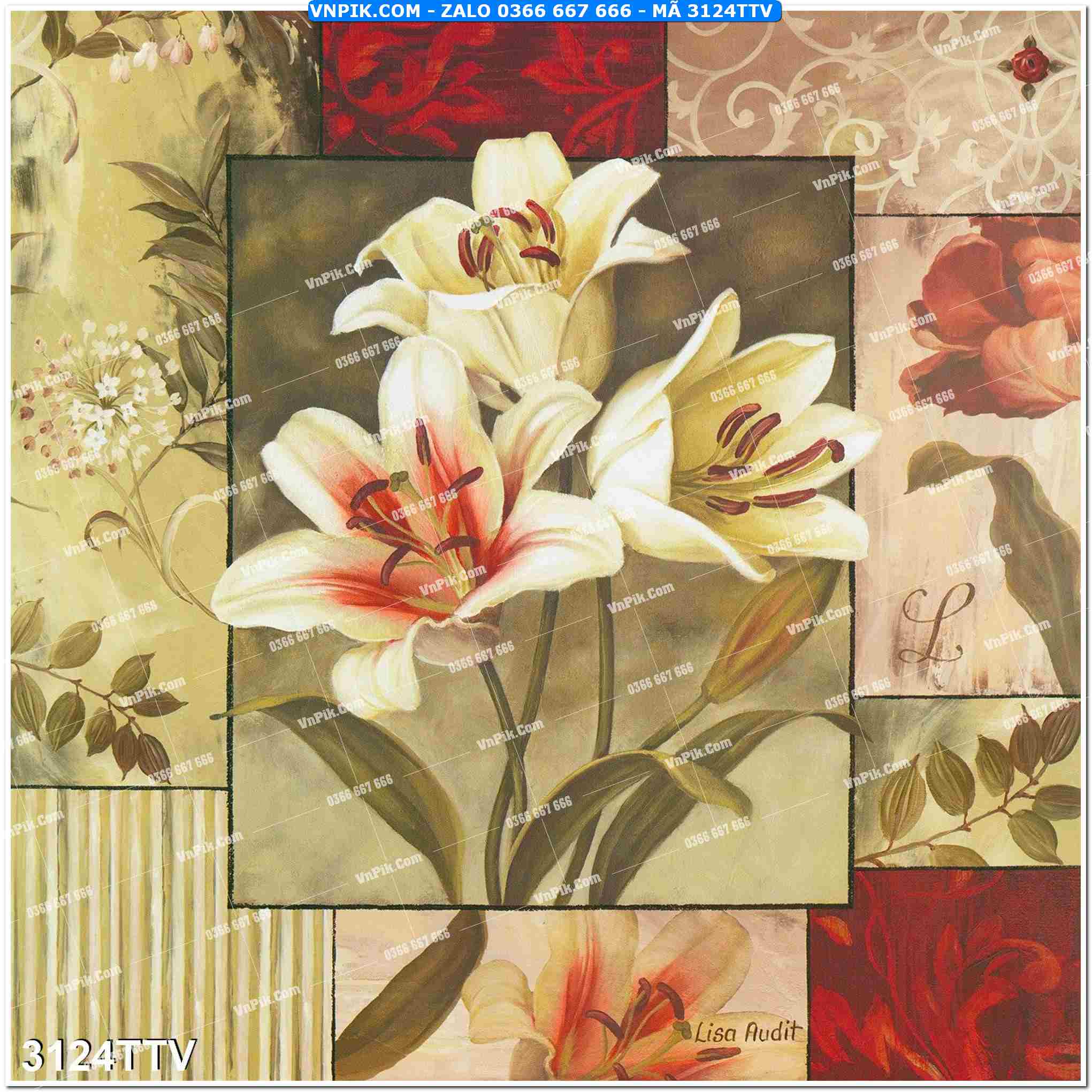 Tranh sơn dầu tĩnh vật hoa quả mã file 3124TTV