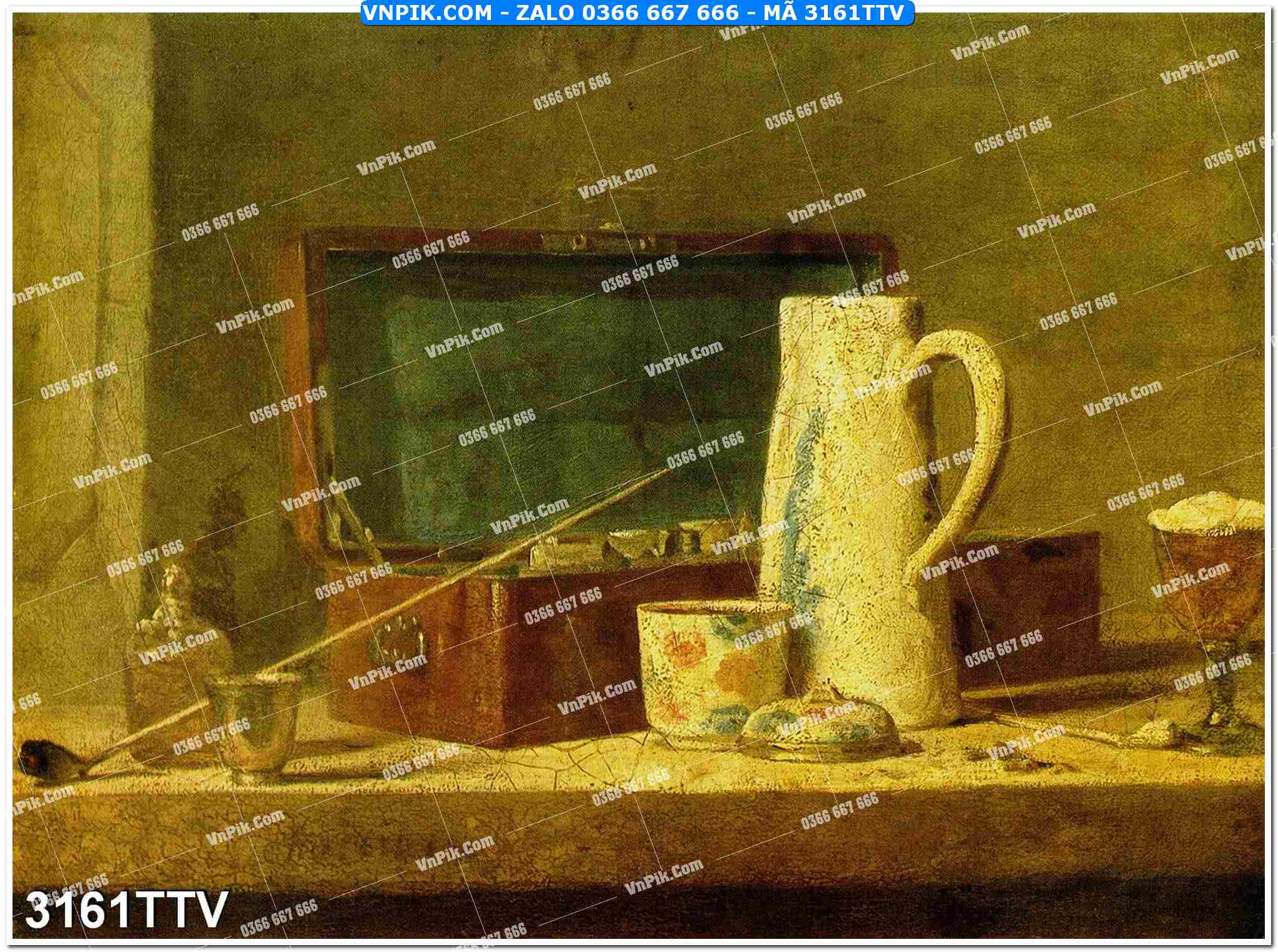 Tranh sơn dầu tĩnh vật hoa quả mã file 3161TTV