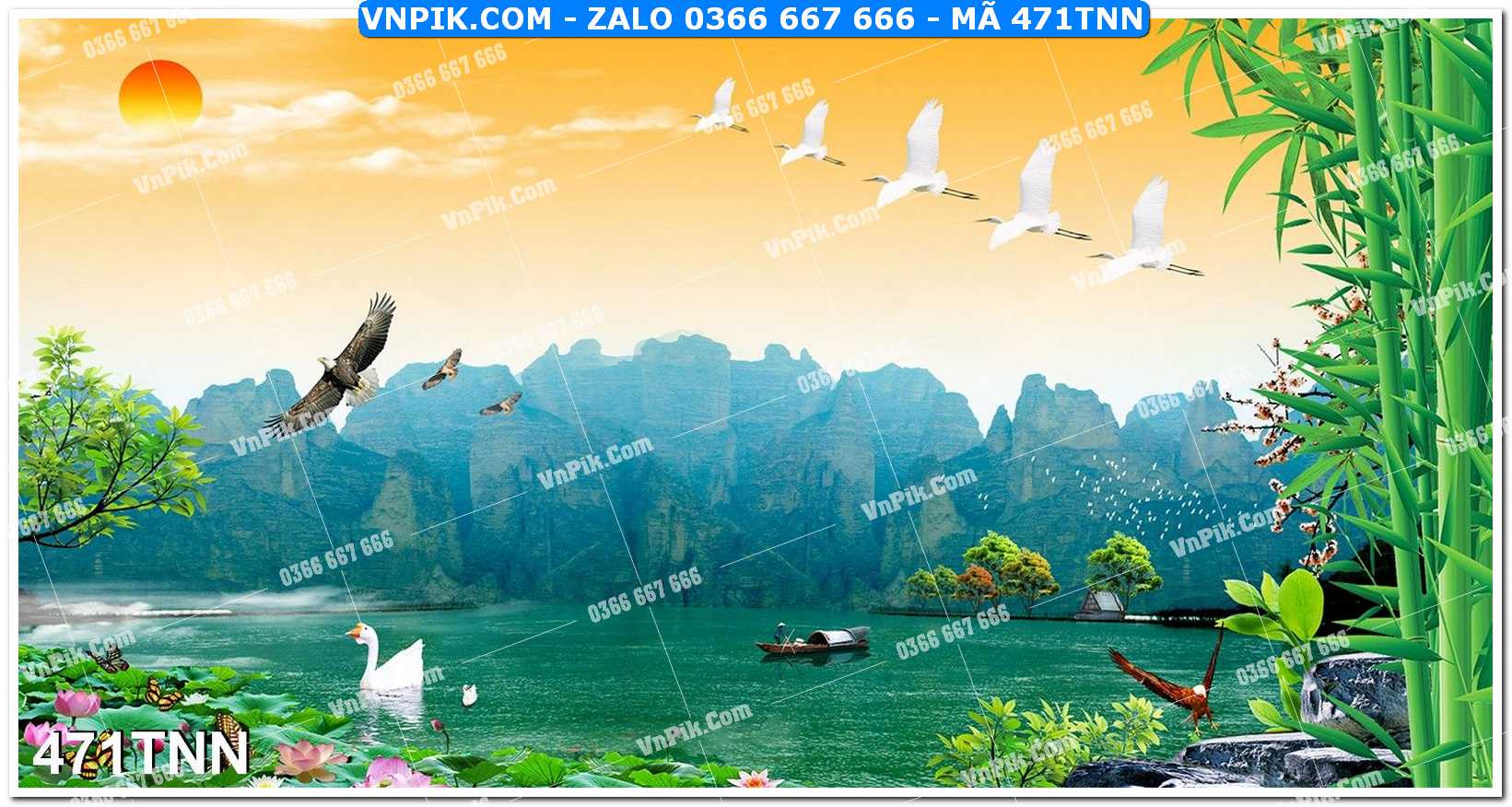 Tranh phong cảnh thiên nhiên mã file 471TNN