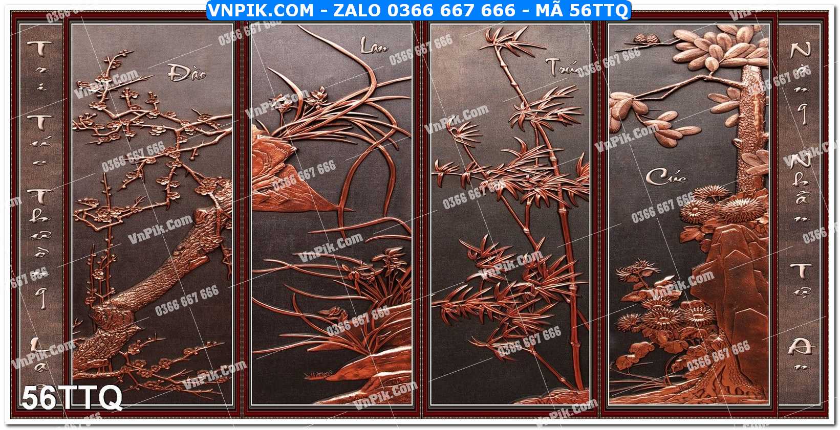 Tranh treo tường – tranh tứ quý file psd mã 56TTQ