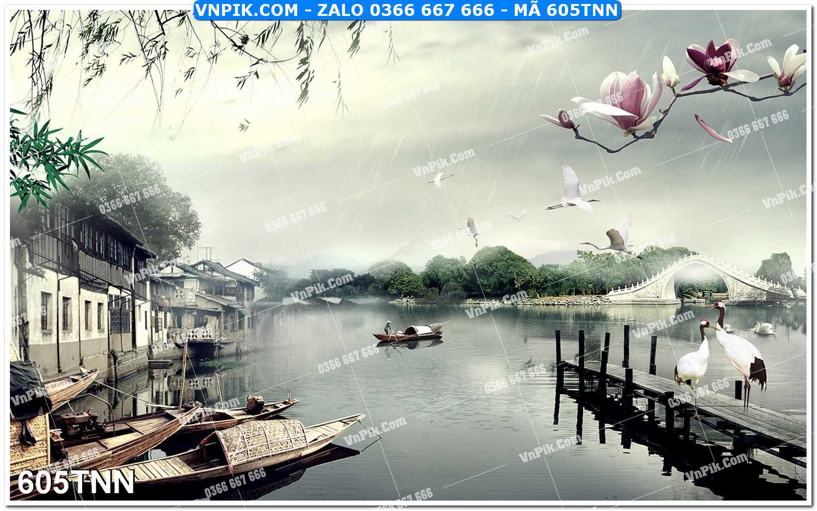 Tranh phong cảnh thiên nhiên mã file 605TNN