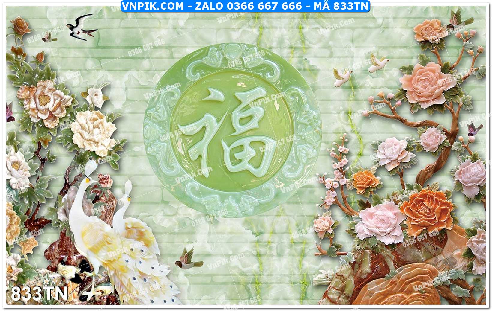 File PSD Vector Tranh giả ngọc phong thủy – Điêu khắc gỗ – Mã file 833TN