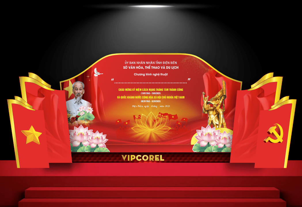 Backdrop chào mừng Cách mạng tháng 8 và 2.9