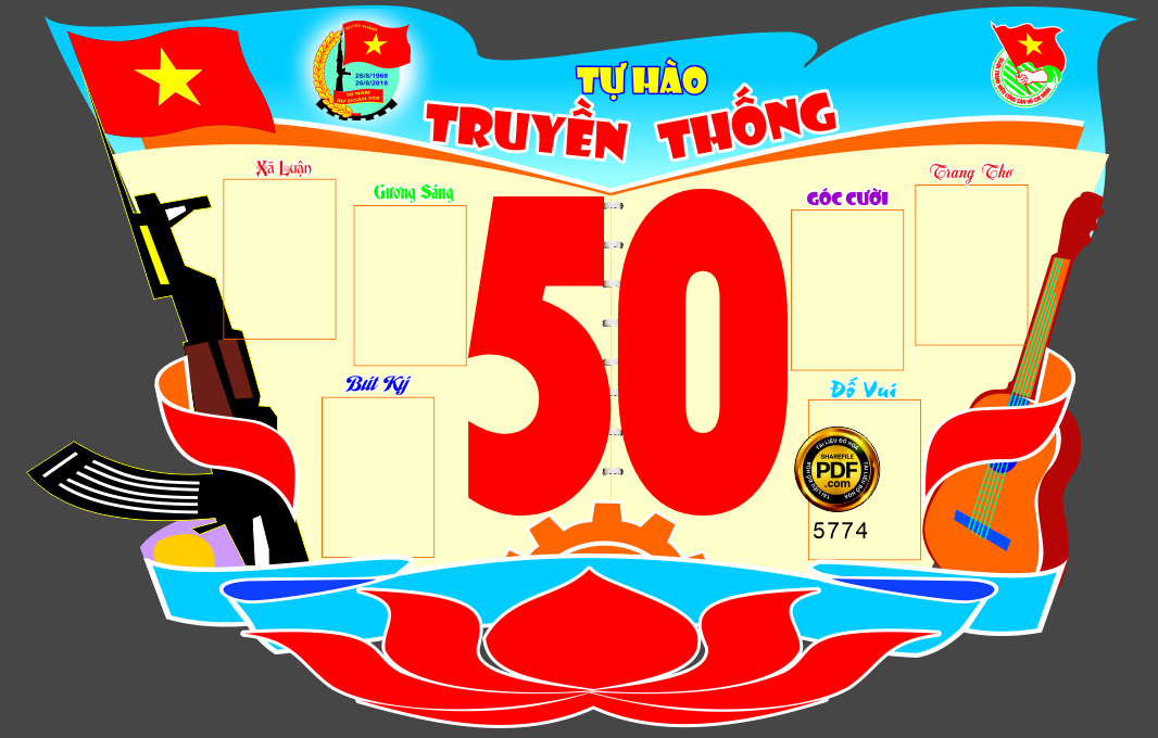 Báo tường Tự hào truyền Thống 50 năm… file corel