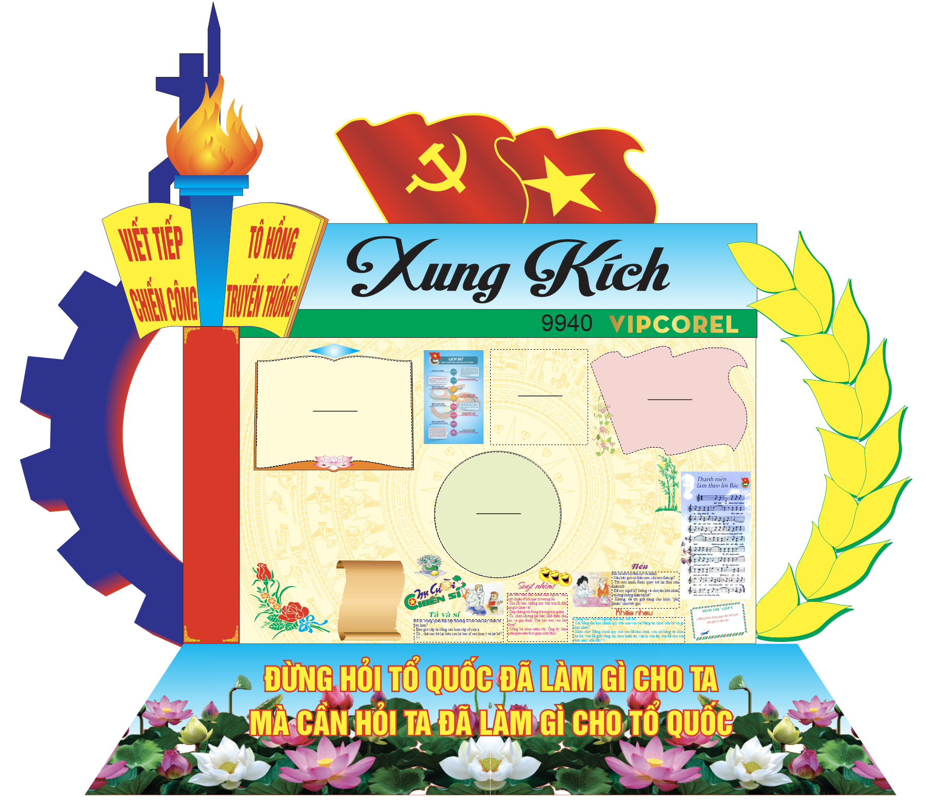 Báo tường Viết tiếp chiến công Tô Hồng Truyền Thống