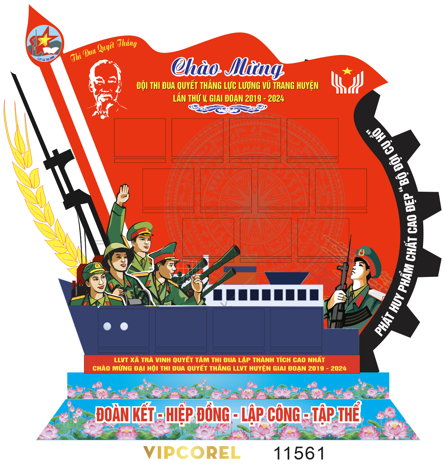 Báo tường chào mừng lực lượng Vũ Trang vector #6
