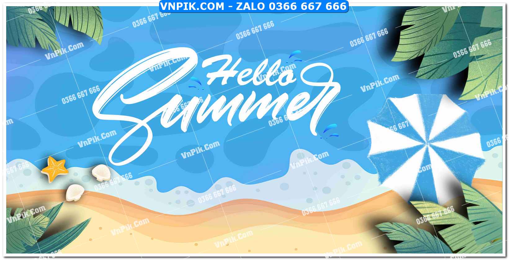 Mẫu phông nền xanh hello summer