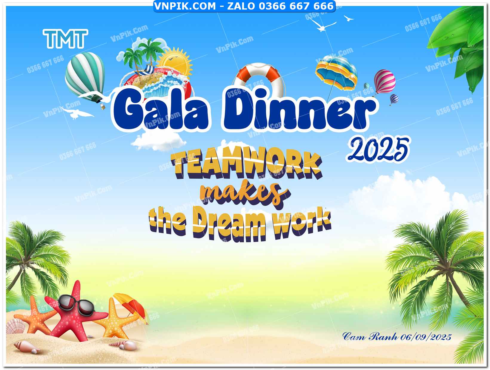 Phông nền gala dinner teamwork makes the work 2025