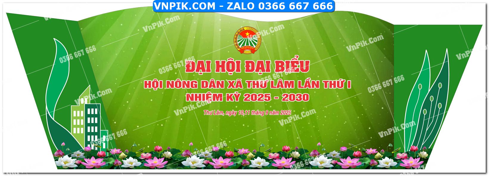 Phông nền maket đại hội đại biểu hội nông dân xã thư lâm lần thứ 1 nhiệm kỳ 2025 – 2030