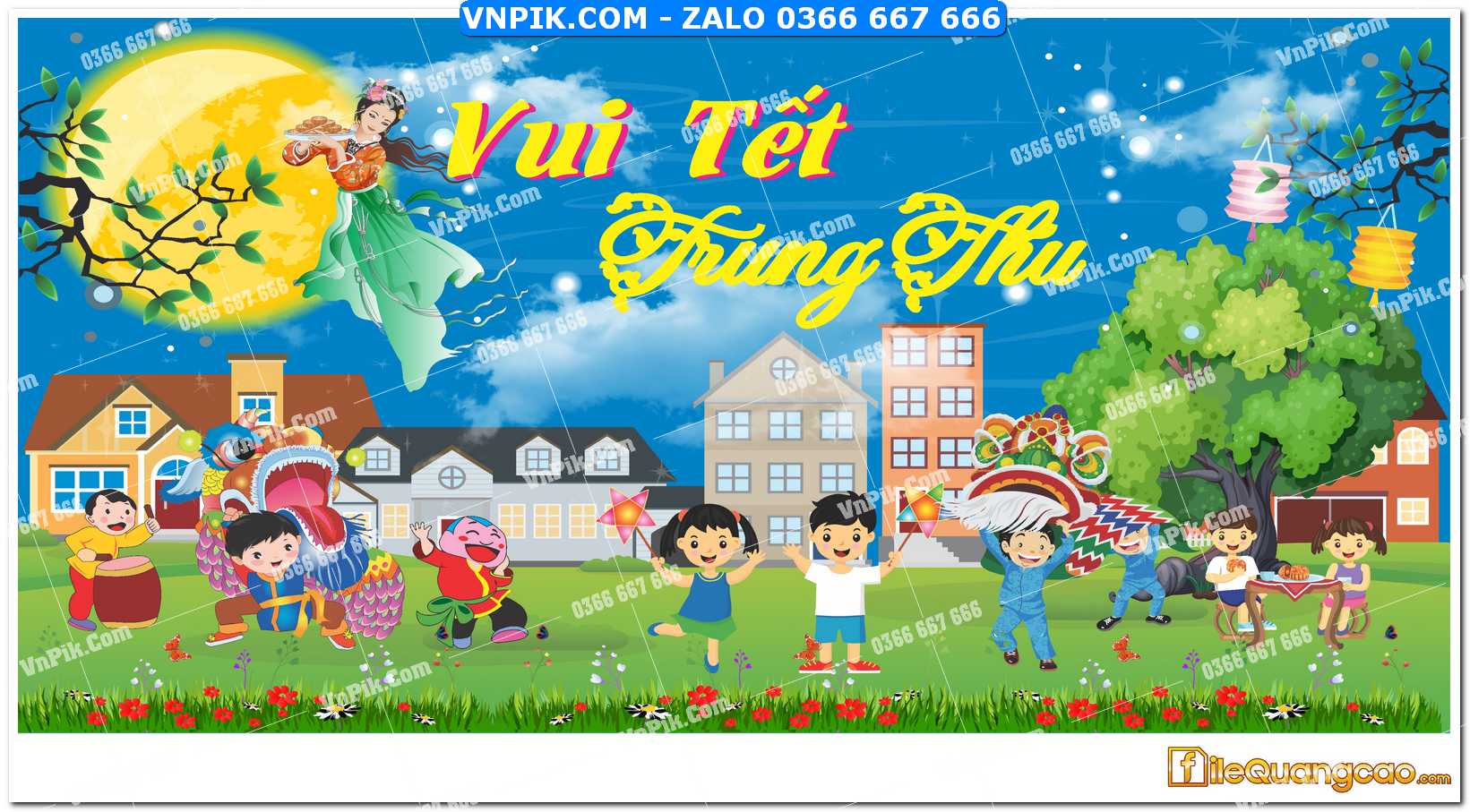 Phông nền trung thu – Vui hội trăng rằm (207)