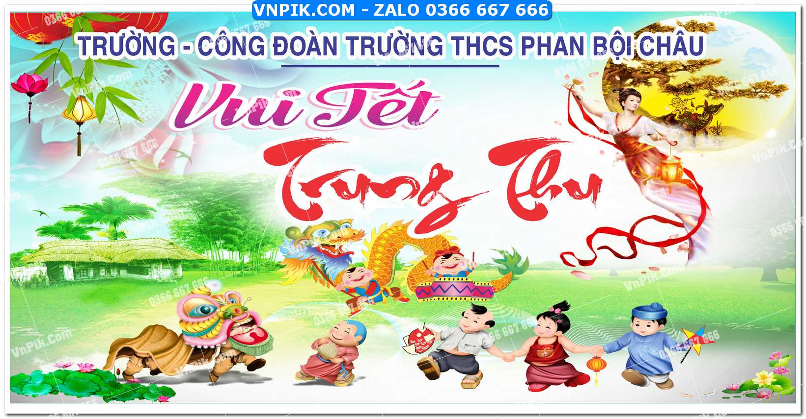 Phông nền trung thu – Vui hội trăng rằm (208)