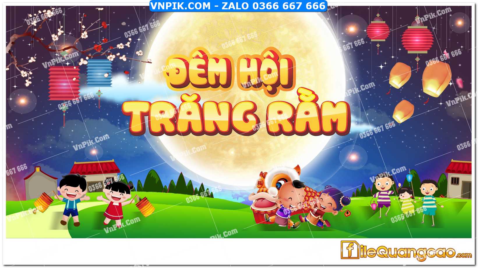 Phông nền trung thu – Vui hội trăng rằm (210)