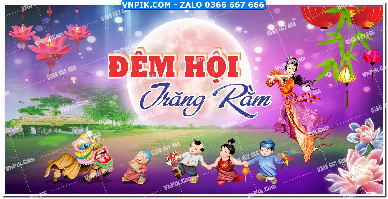 Phông nền trung thu – Vui hội trăng rằm (211)