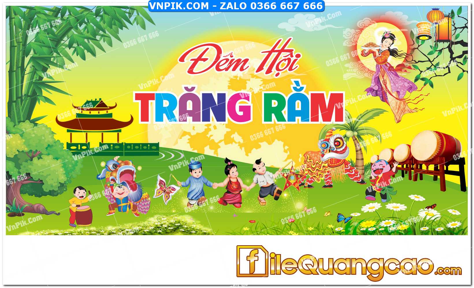 Phông nền trung thu – Vui hội trăng rằm (212)