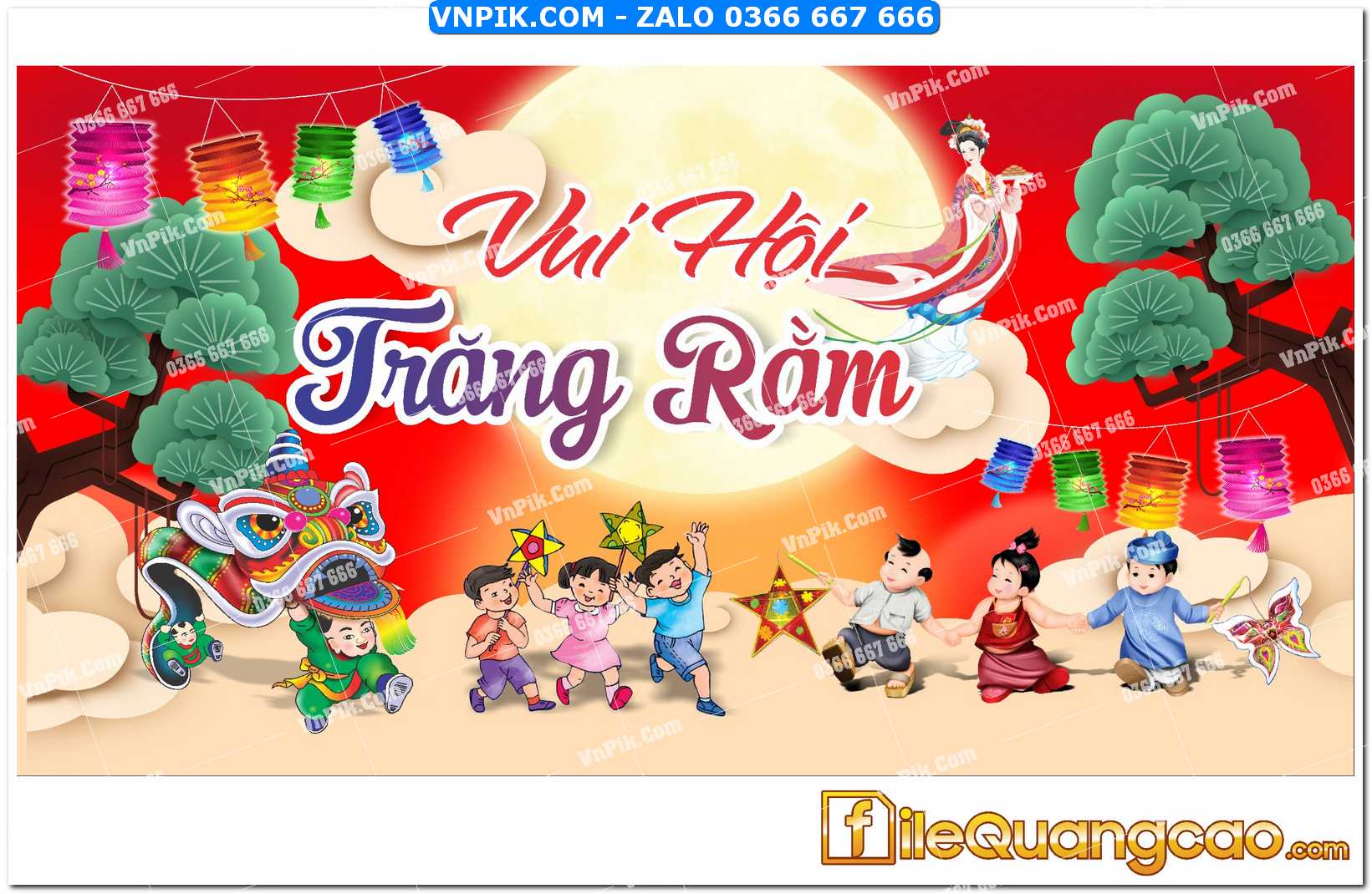 Phông nền trung thu – Vui hội trăng rằm (230)
