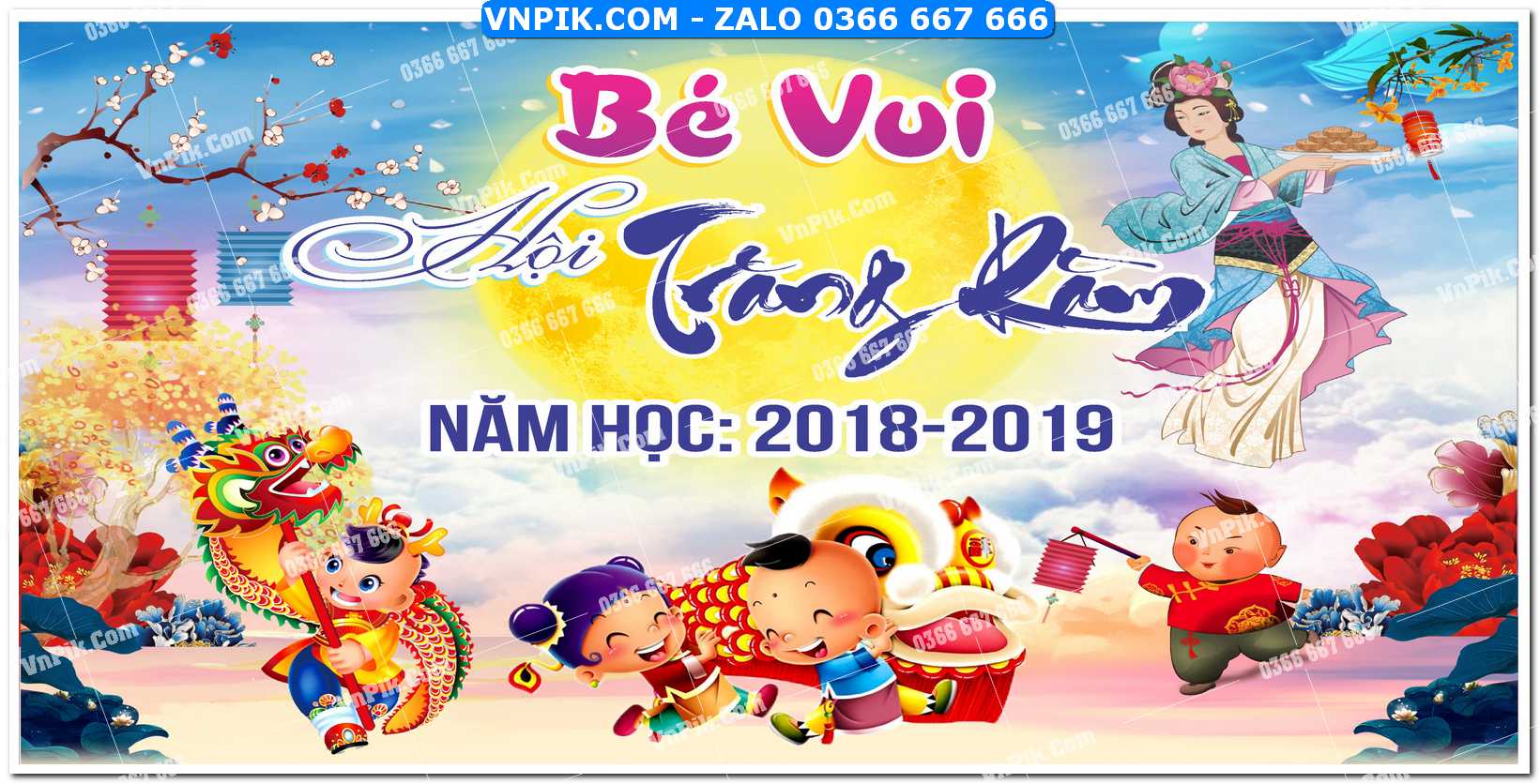 Phông nền trung thu – Vui hội trăng rằm (250)