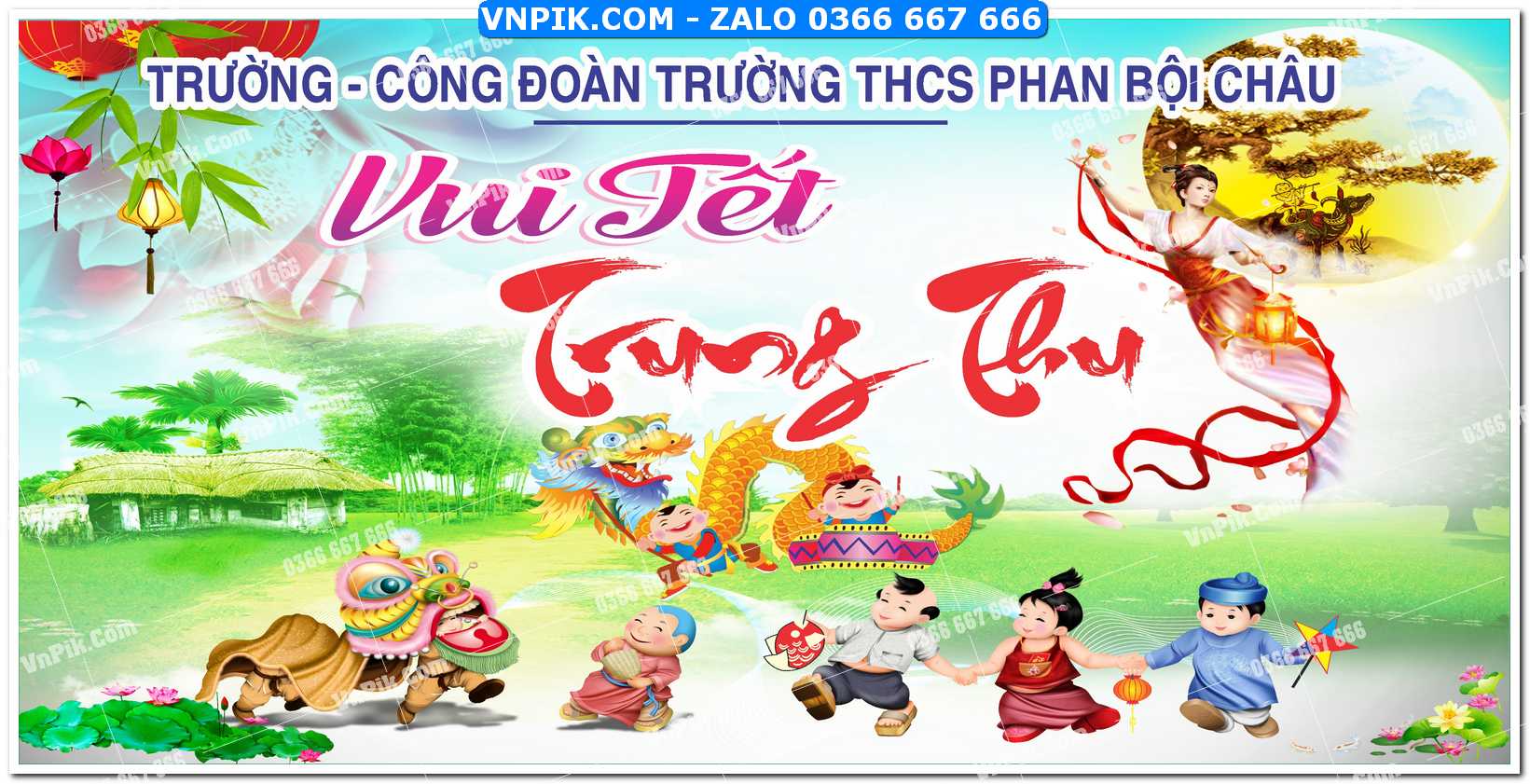 Phông nền trung thu – Vui hội trăng rằm (254)