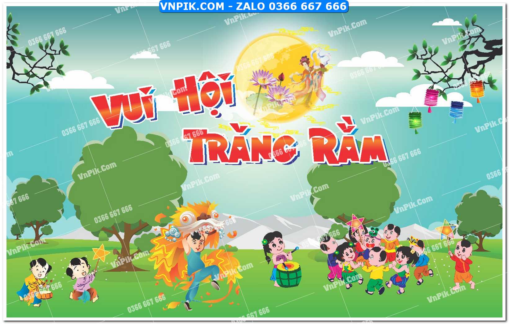 Phông nền trung thu – Vui hội trăng rằm (292)