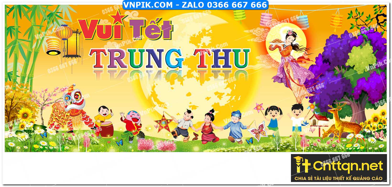 Phông nền trung thu – Vui hội trăng rằm (308)