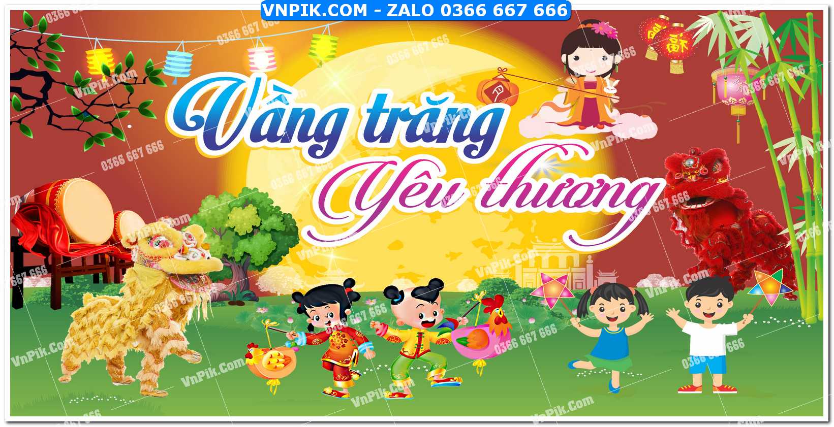 Phông nền trung thu – Vui hội trăng rằm (311)