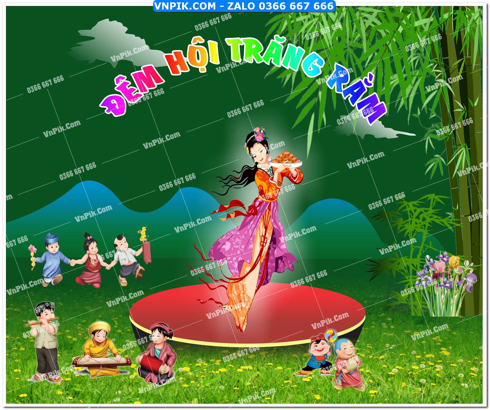 Phông nền trung thu – Vui hội trăng rằm (312)