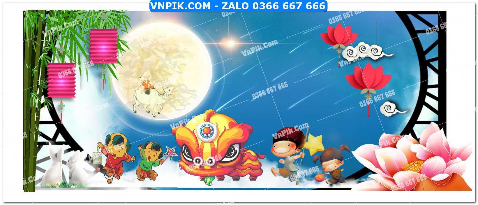 Phông nền trung thu – Vui hội trăng rằm (320)