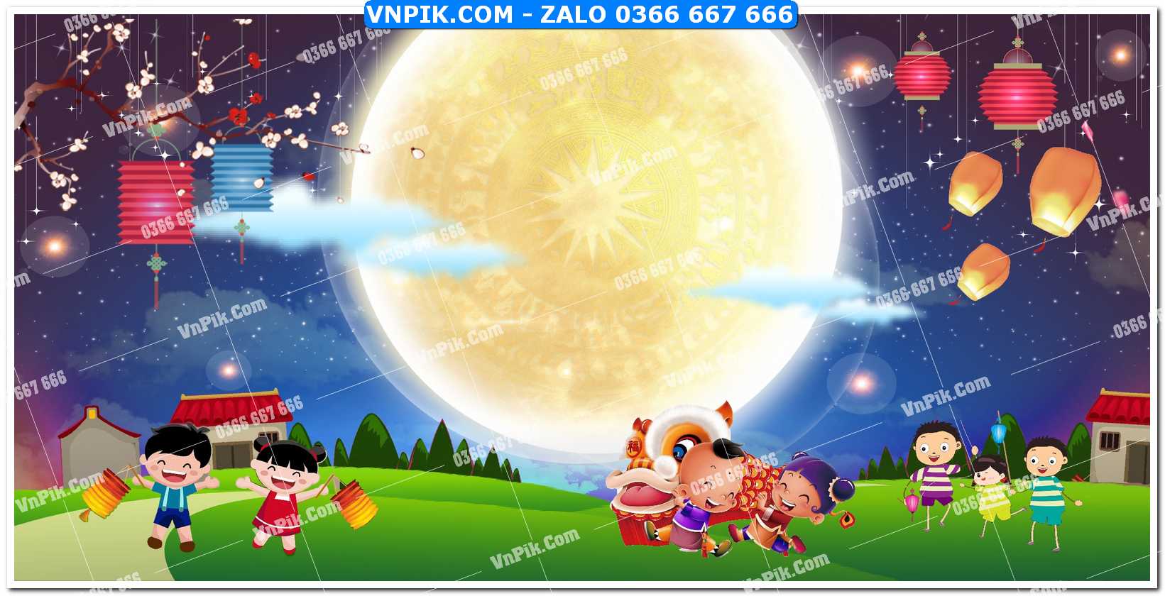 Phông nền trung thu – Vui hội trăng rằm (321)
