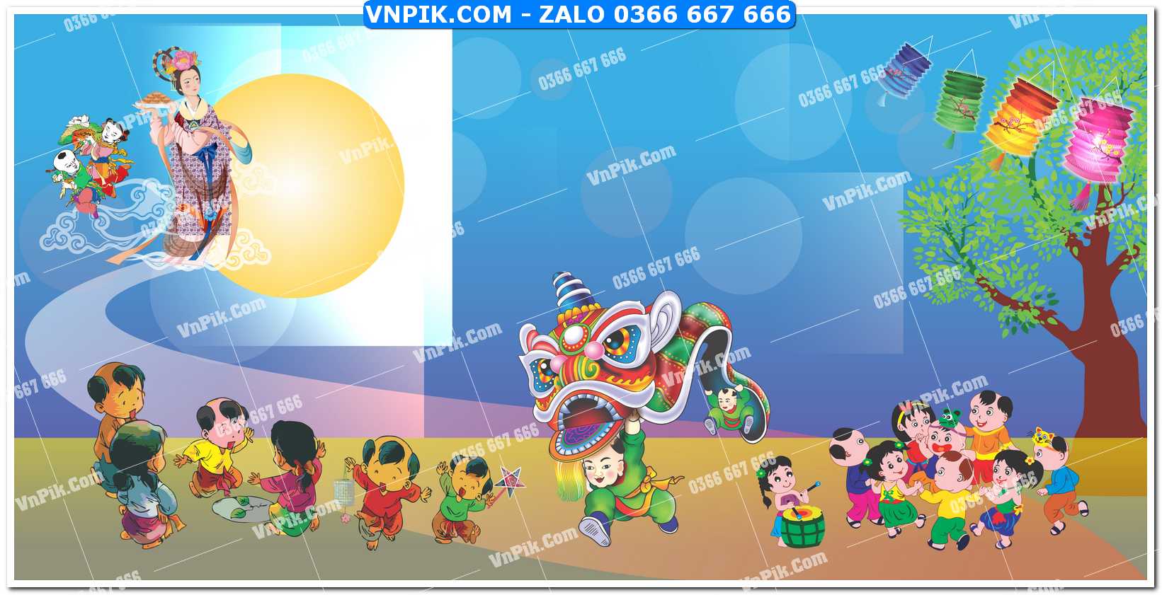 Phông nền trung thu – Vui hội trăng rằm (325)