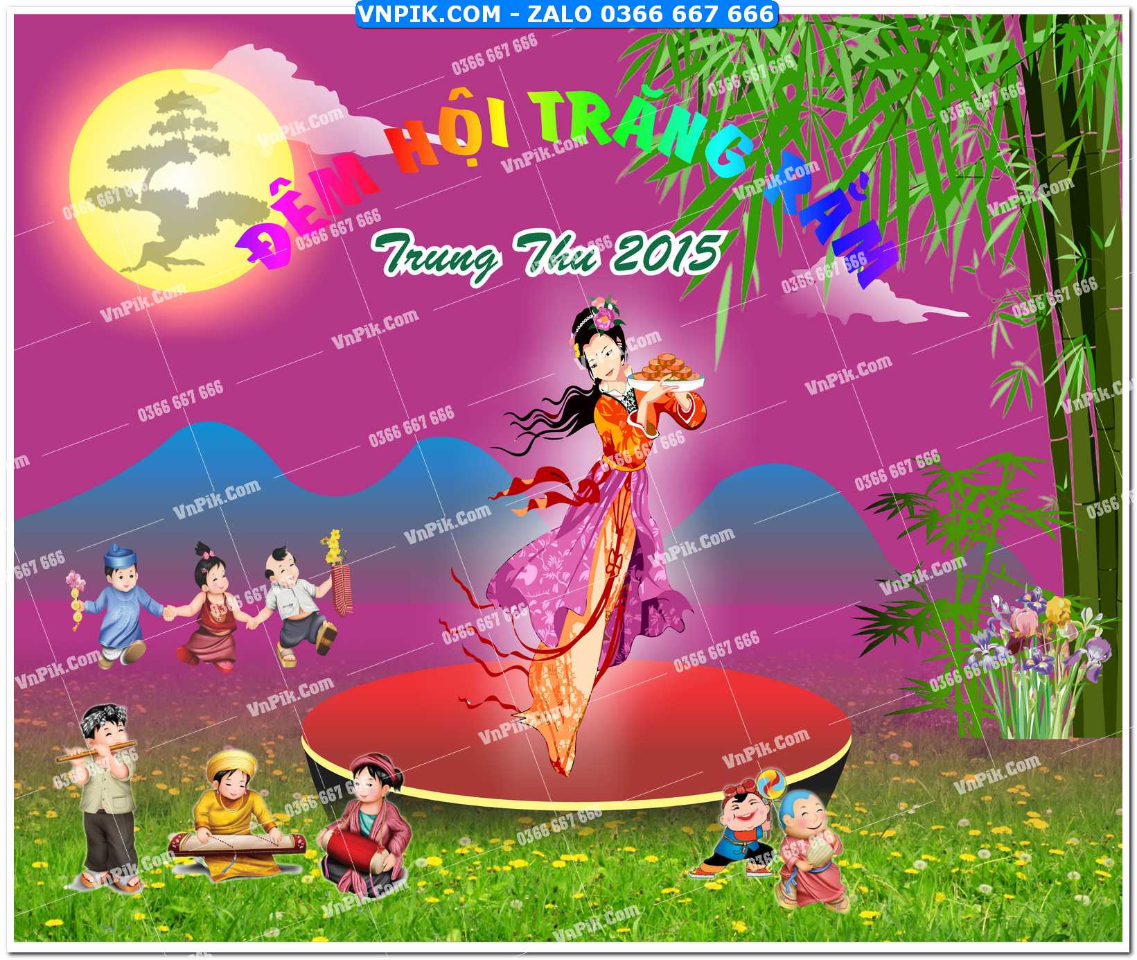 Phông nền trung thu – Vui hội trăng rằm (326)
