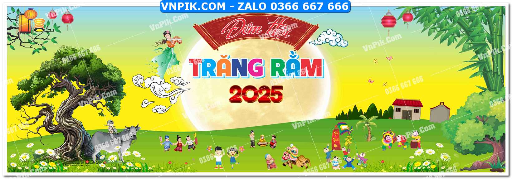Phông nền trung thu – Vui hội trăng rằm (351)