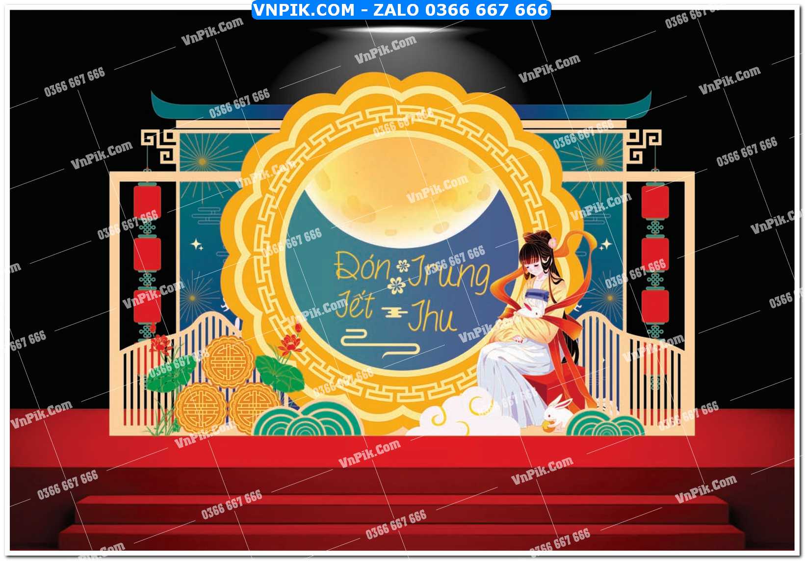 Phông nền trung thu – Vui hội trăng rằm file corel (608)