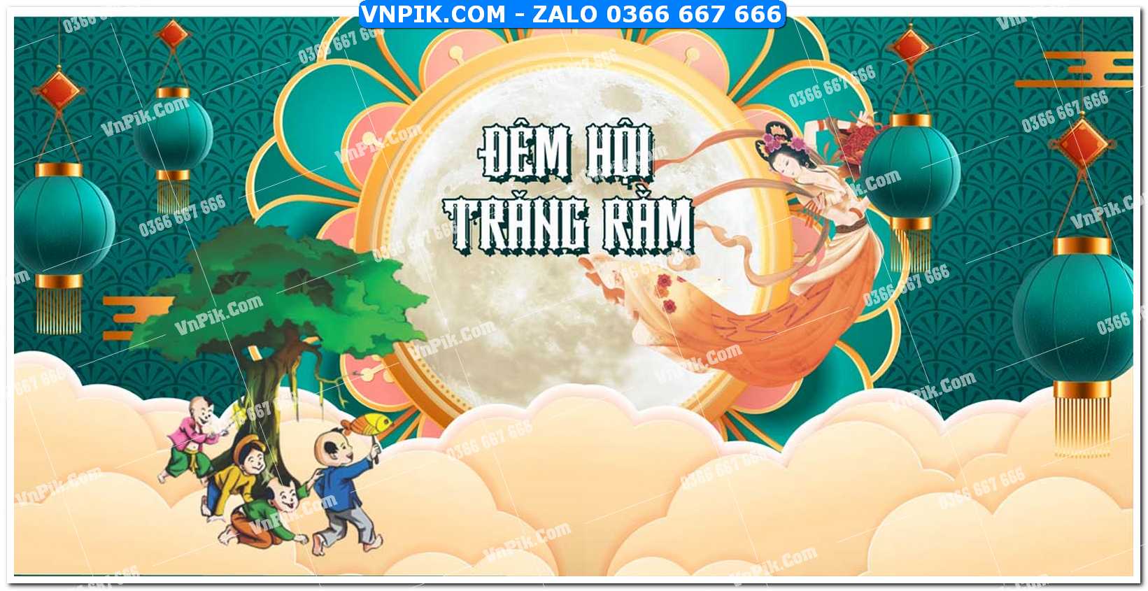 Phông nền trung thu – Vui hội trăng rằm file corel (681)
