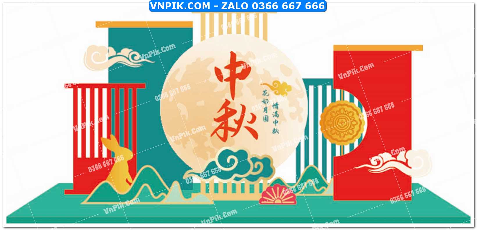 Phông nền trung thu – Vui hội trăng rằm file vector AI (352)