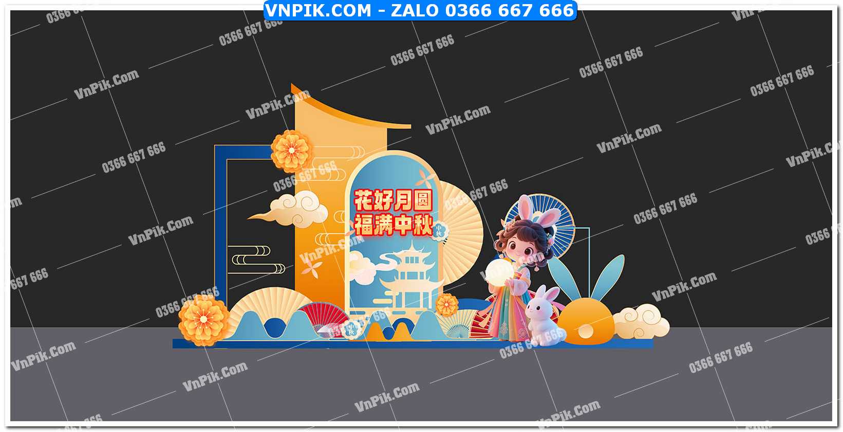 Phông nền trung thu – Vui hội trăng rằm file vector PSD (394)