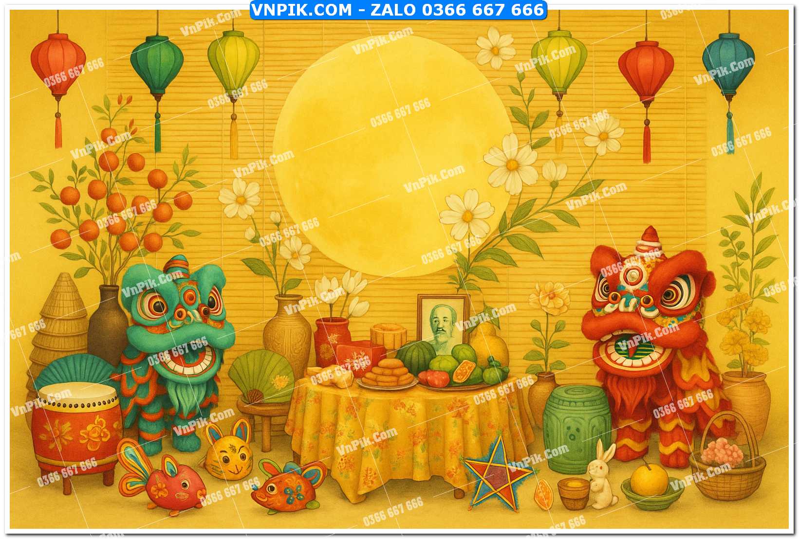 Tiểu cảnh tết trung thu file PNG không tách lớp (28)