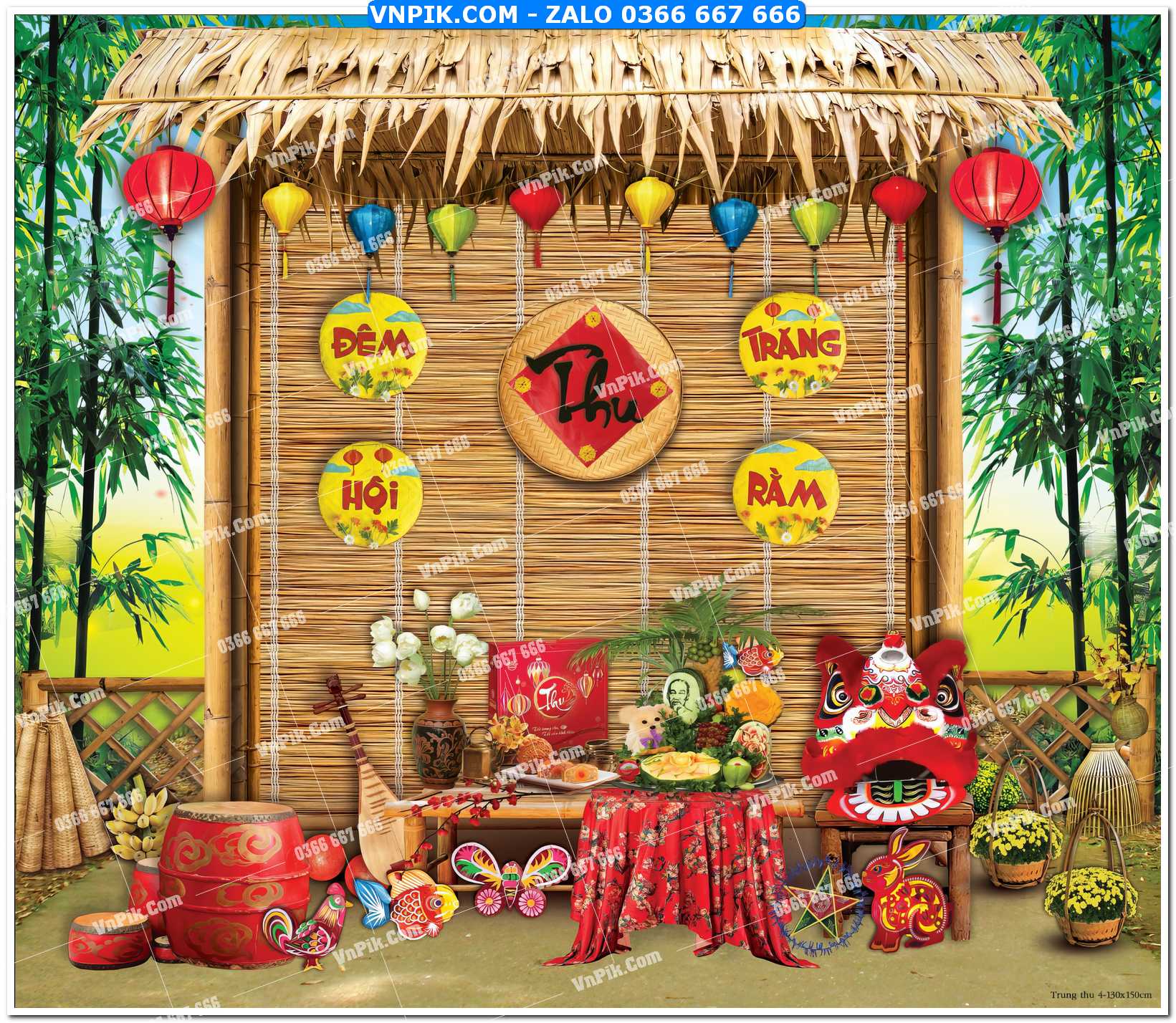 Tiểu cảnh tết trung thu file PNG không tách lớp (59)