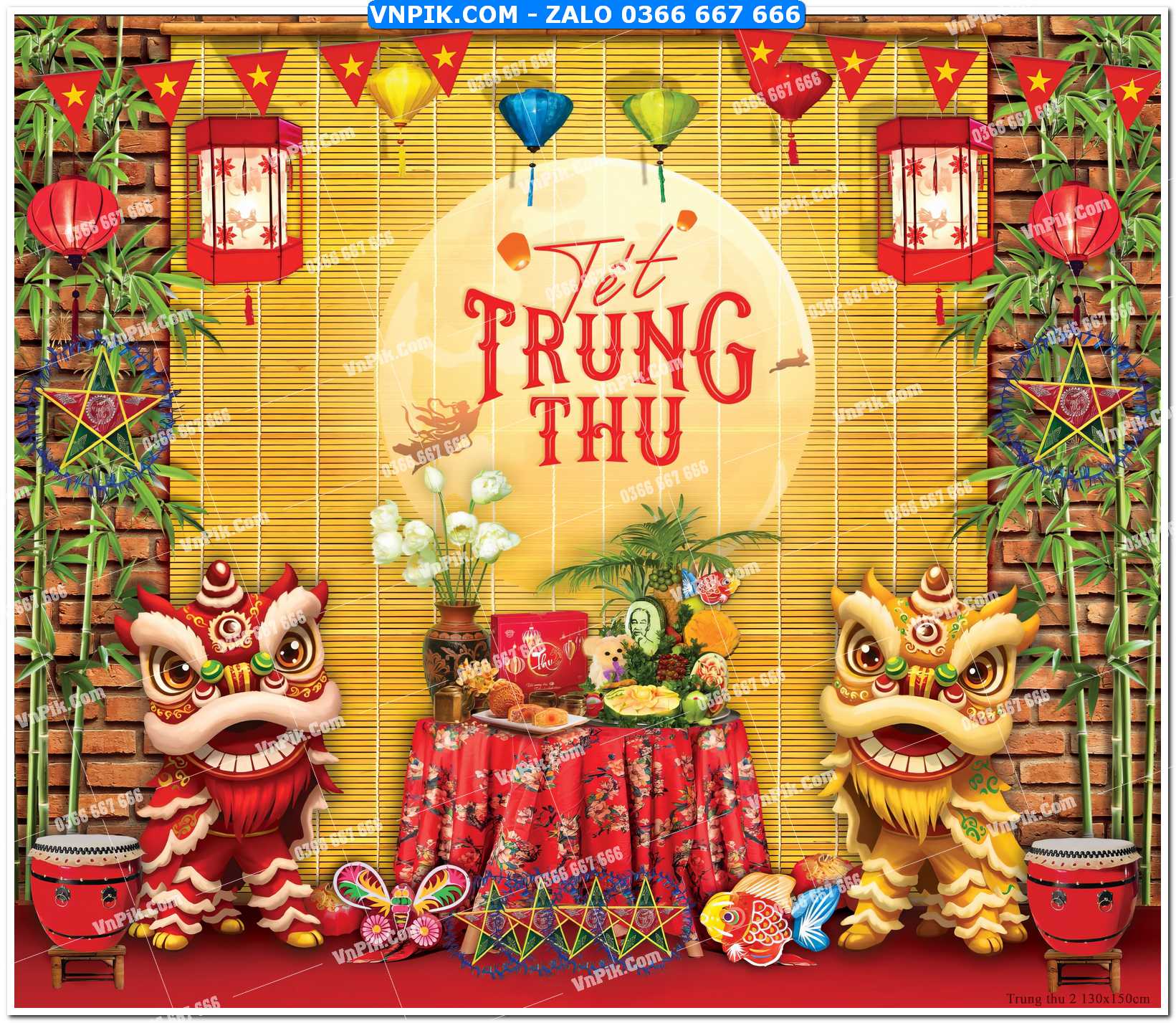 Tiểu cảnh tết trung thu file PNG không tách lớp (62)