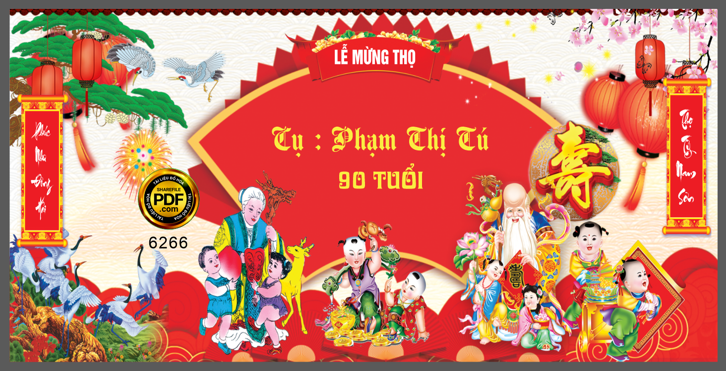 Backdrop Lễ mừng thọ năm 2023 #8 file Corel