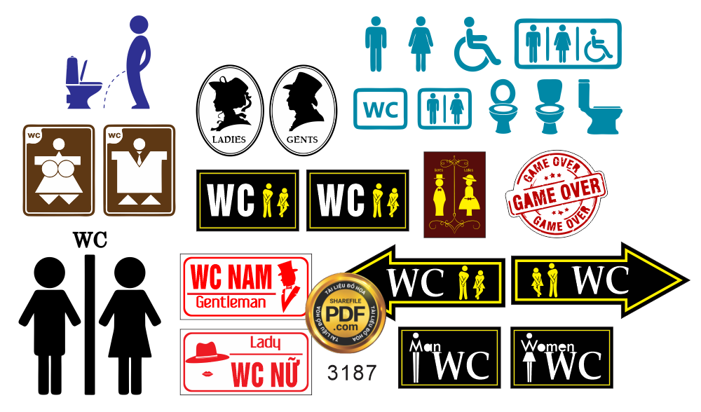 Vector tài liệu thiết kế bảng biển WC file CDR