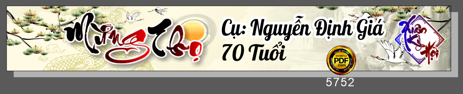 Băng rôn mừng thọ cụ Nguyễn Định Giá 70 tuổi file corel