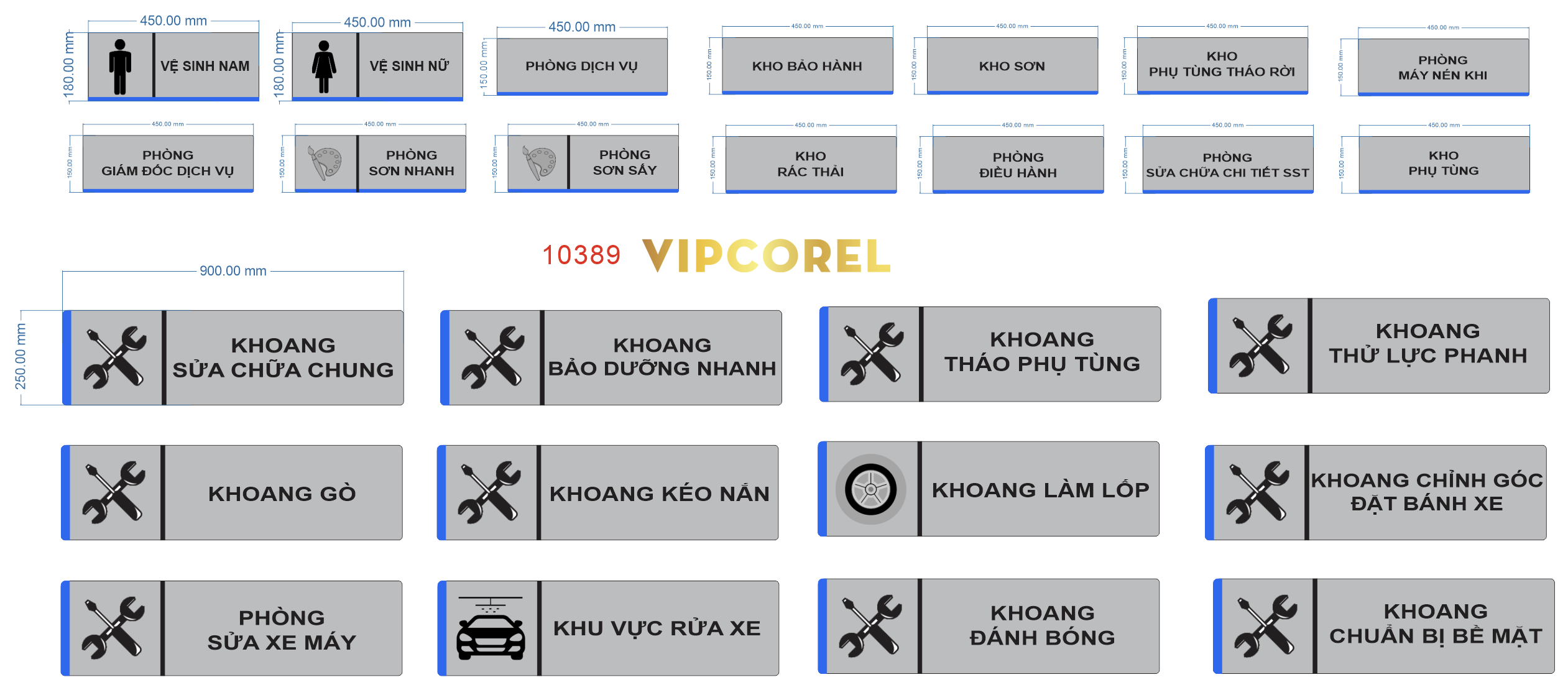 Bảng tên biển tên các phòng ban cho xưởng sửa chữa