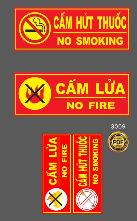 Bảng cấm hút thuốc no smoking file coreldraw