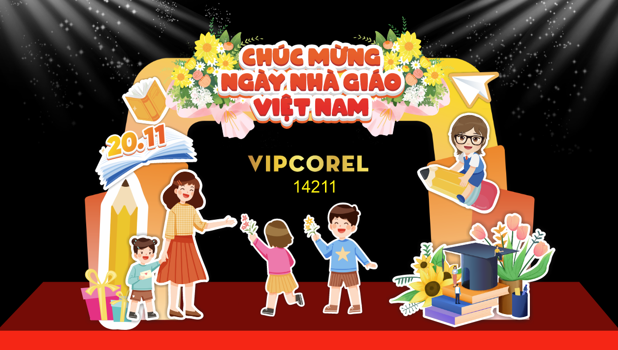 Trang trí cổng chào chúc mừng ngày 20/11 file corel