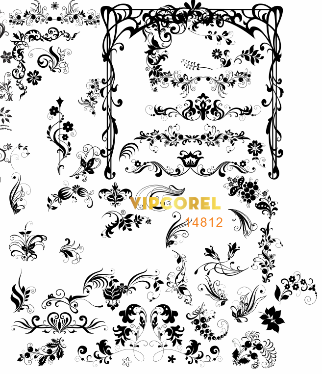 Vector họa tiết hoa văn trang trí file corel