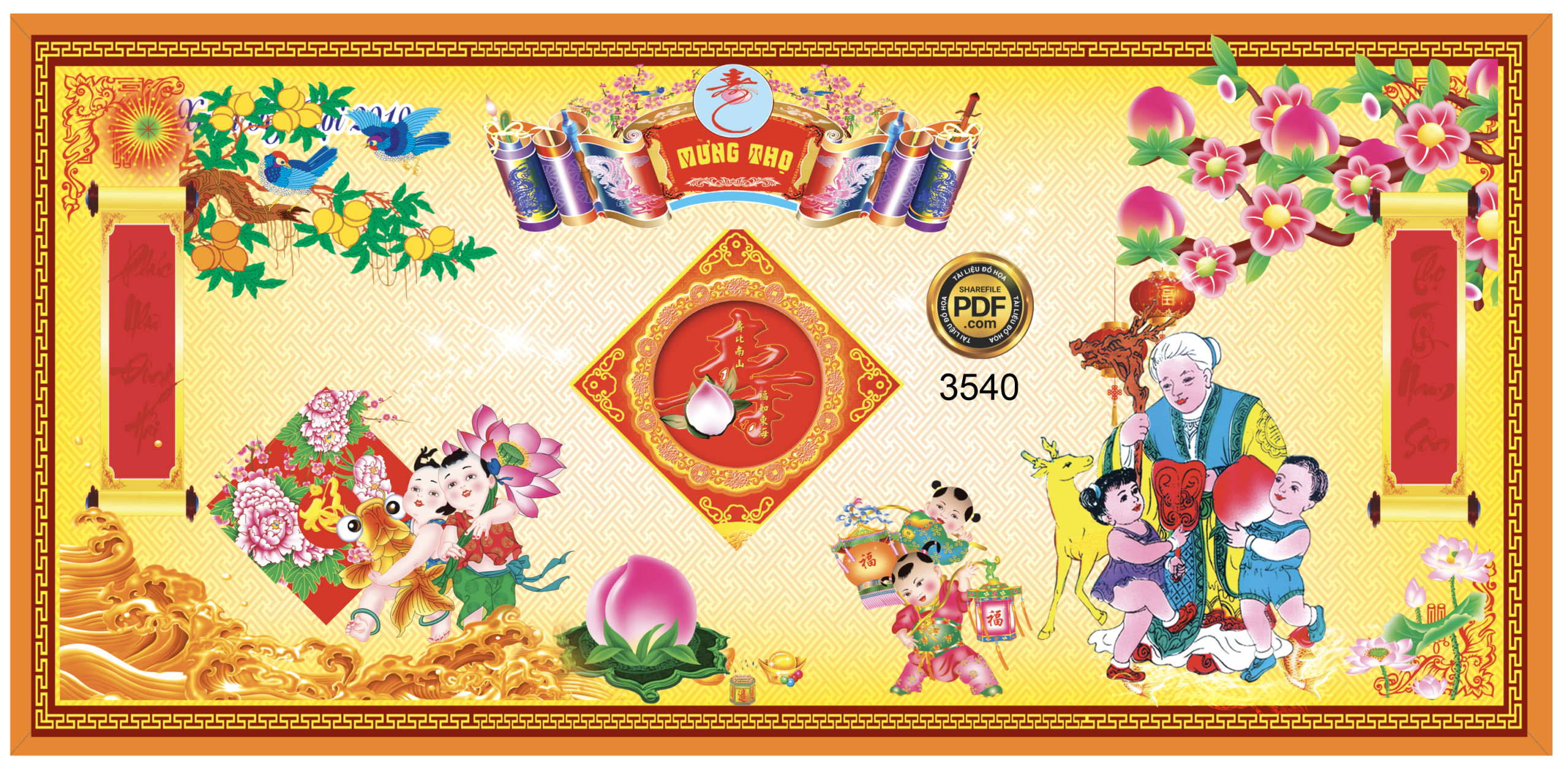 Market mẫu mừng thọ đẹp #11 file corel