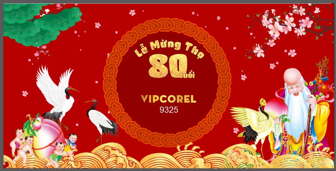 Backdrop Lễ mừng thọ năm 2024 vector #3
