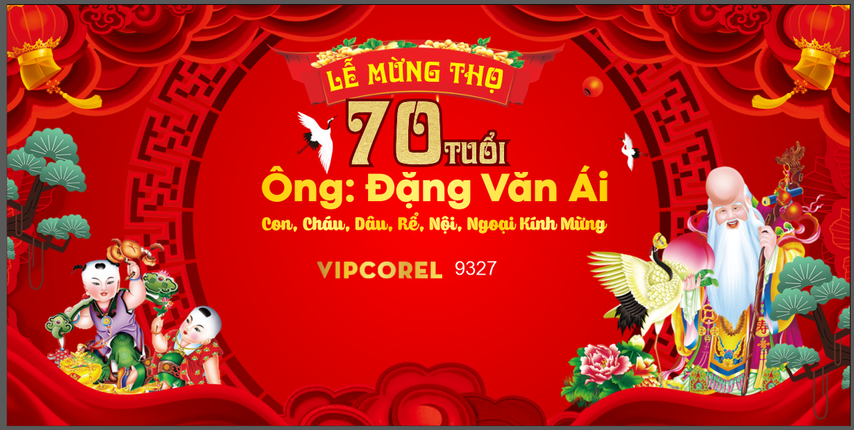 Backdrop Lễ mừng thọ năm 2024 vector #4