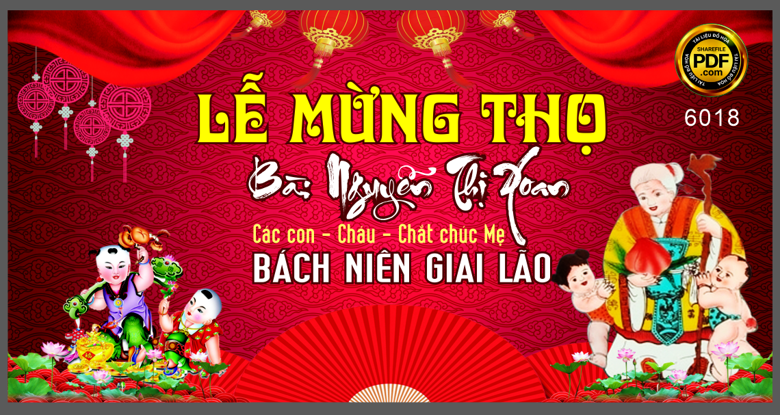 Backdrop Lễ mừng thọ năm 2023 #4 file corel