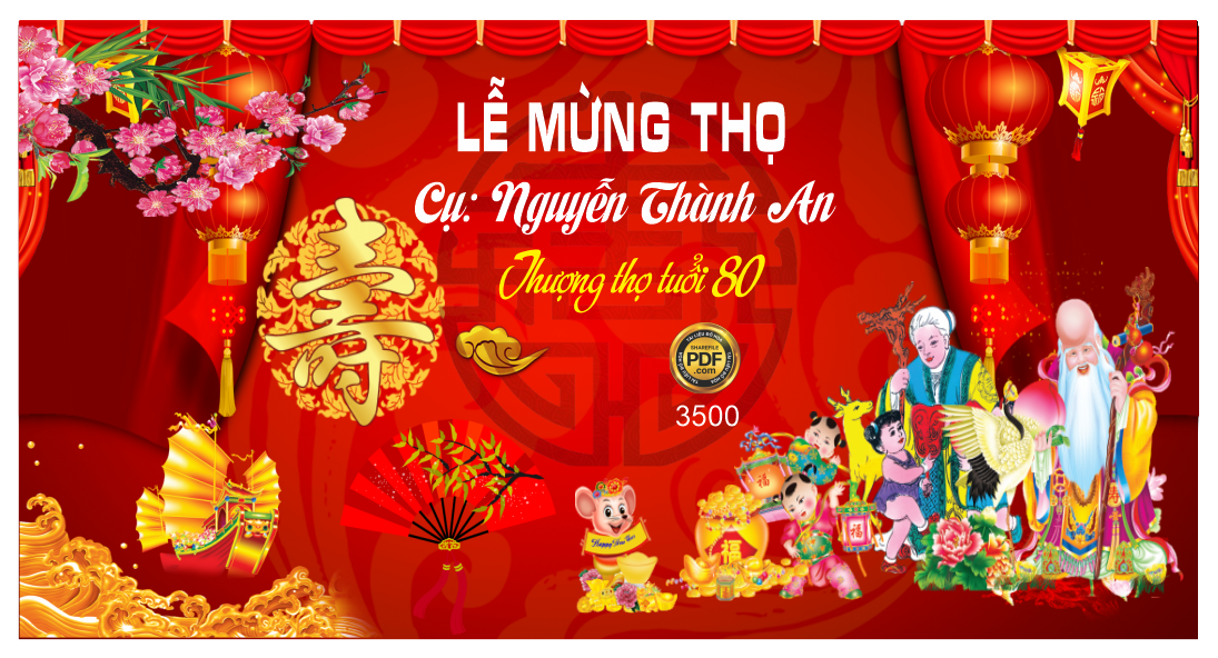 Phôn Lễ Mừng thọ cụ Nguyễn Thành An 80 tuổi file corel